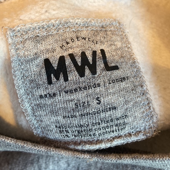 Madewell MWL Betterterry Leisure Club Gray Crewneck Sweatshirt - Picture 5 of 5